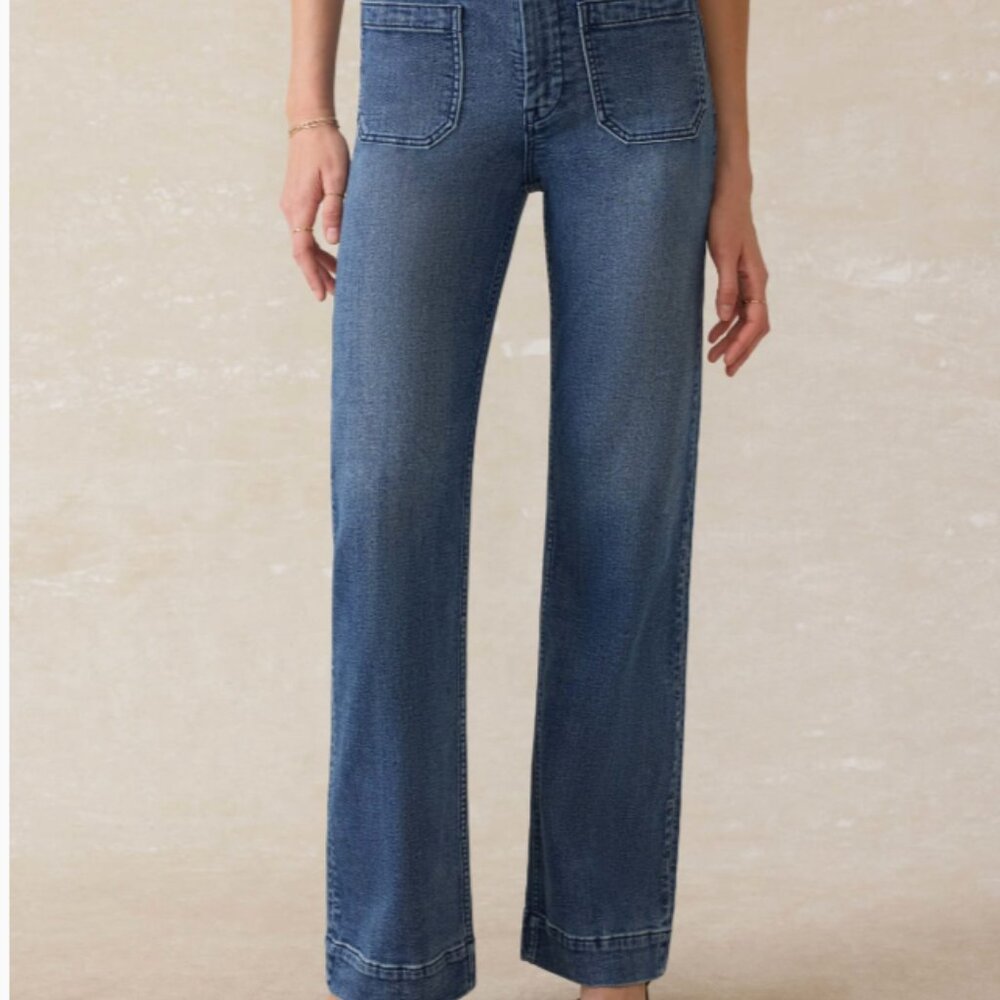 Faherty Stretch Flare Jeans Stretch Terry Patch Pocket Sz26
